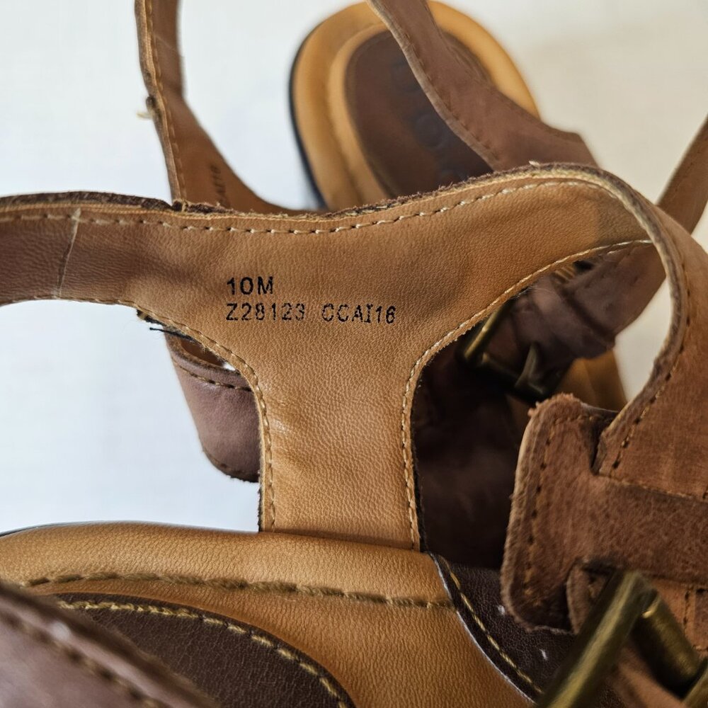 BOC Size 10M Women's Platform Brown/Black Sandal, Leather - Picture 5 of 8